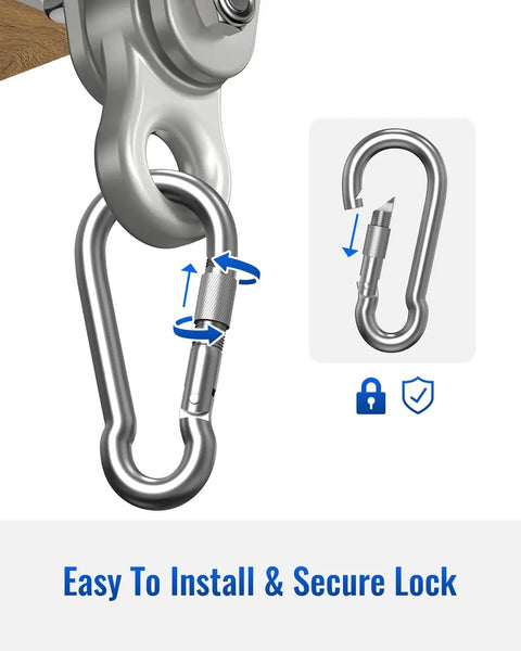 Beefy Heavy Duty Swing Hangers With Corrosion Resistant Alloy Steel 5000+ Lb Capacity, showing secure lock design.