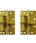 Two Pack Hidden Self Closing Door Hinges With Spring Loaded Action, Silent Soft Close for cabinets and windows, gold steel