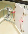 2 Pack 165 Degree Soft Close Cabinet Hinges For Frameless Full Overlay Cabinets Folding Doors Corner Cabinets And Wardrobe Installations Durable Cold Rolled Steel With High Hardness And Corrosion Resistance installed on corner cabinet with 165° swing