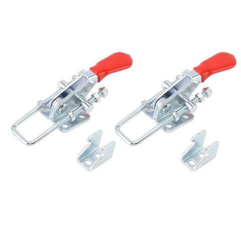 Heavy Duty Iron 2 Pack Quick Release Toggle Latch Clamps for secure locking, 7.5x3x3cm, ideal for heavy doors and trunks.