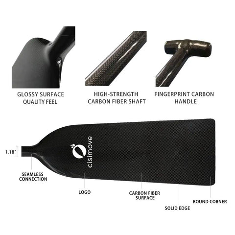 Race Ready Lightweight Carbon Fiber Dragon Boat Paddle IDBF Approved One Piece Design 18cm Blade By 48cm Shaft 360g 12.7oz Fast Response Pro Grade Racing Paddle With 1 Year Warranty, detailed features
