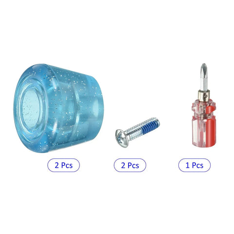 Roller Skate Stopper Rubber Brake Block Toe Stop With Adjustable Screwdriver, durable clear blue rubber piece with screw and driver