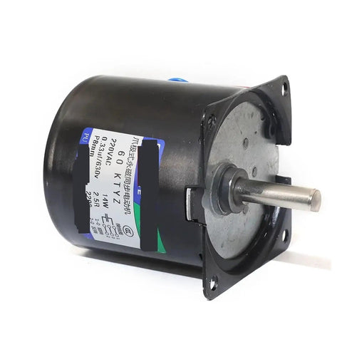 60Ktyz Ac Gearmotor With 8 Mm Eccentric Shaft 110 V 220 V 14 Watt 20 Rpm Metal Geared Reducer close-up view showing shaft and label