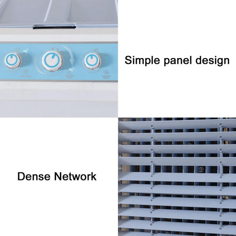 Control panel of Portable Swamp Cooler With Three Speed Settings And Deep Water Tank Cooling Pad For Home Or Patio Use.