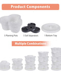 Components of Five Tier Vertical Garden Planter With Wheels Self Watering Stackable Plant Stand for Strawberries Herbs Flowers