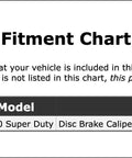 Ford Rear Disc Brake Caliper Pin Kit For F-350 Super Duty 1999-2004 fitment chart for compatibility check
