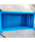 Heavy Duty Steel Storage Bin And Warehouse Turnover Box Built Tough As Nails For Shop Parts Organization Cold Rolled Metal Container With Hella Durable Powder Coating Heavy Load Industrial Workhorse 700X800X500Mm, blue interior view.