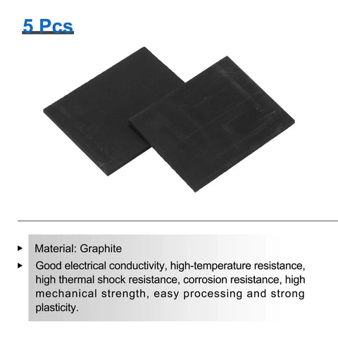 Graphite Block 50x40x2mm High Purity Graphite Electrode Plates For Melting Casting And Electrolysis Pack Of Five