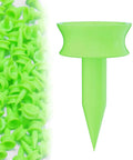 Durable Neon Green 0.82 Inch Golf Tees Pack Of 100 For Easy Tee Up, featuring close-up of thick body and oversized head