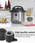 2 Pack Steam Release Valve For Instant Pot Duo Series, shown with cooker, controls venting and sealing, black ABS materials