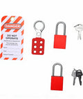 Industrial Safety Lockout Tagout Kit With Six Hole Tamper Proof Hasp And Six Pin Cylinders Non Conductive Thermoplastic Body