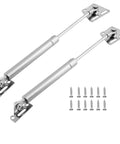 Dual 200N 45Lb Gas Struts For Heavy Lids, 10 Inch Soft Close Gas Spring Hinges, Chrome Plated Silver Finish, Hardware Included