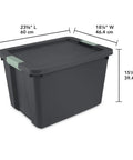 Heavy Duty 24 Pack 20 Gallon Stackable Plastic Storage Bins With Secure Latch Lock Tops Designed For Beatdown Moving Days And Zero Sweat Garage Sorting Solutions, 20 gal size, dark grey.