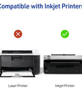 Foolproof Easy Peel Address Labels For Inkjet Printers White Rectangle Sheets Size One X Two Point Six shown with compatible printers.