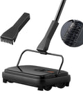 No Strings Attached Manual Carpet Sweeper For Hardwood Floors Tile And Area Rugs Zero Cords Or Batteries Needed, showing handle and brush.