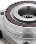 Close-up of 2 Pack Wheel Hub Bearing Assembly For GM Cars Beefy Heavy Duty Front And Rear OEM Replacement Kit showing metallic edge.