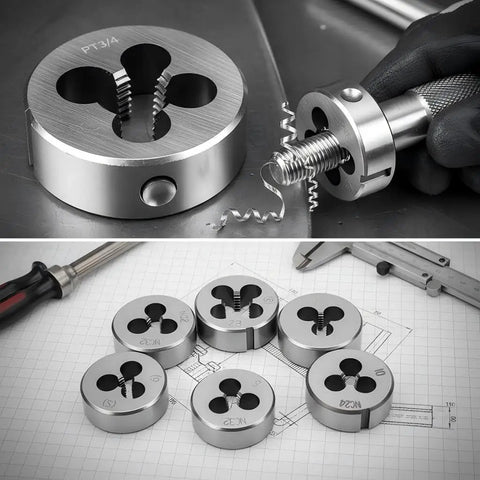 Right Hand Threading Die 1 13/16 Inch 20 UN Machine Thread Die for Large Bolts and Shafts High Speed Steel HSS Round Die cutting bolt threads
