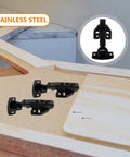 3 Pack Black Stainless Steel Cabinet Hinges For Frameless Cabinets Full Overlay Concealed Design Self Closing Easy Install