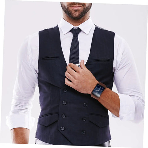 Man wearing Replacement Watch Band For Gear S R750 Compatible Leather And Rubber Strap For Men And Women, showing style and comfort.