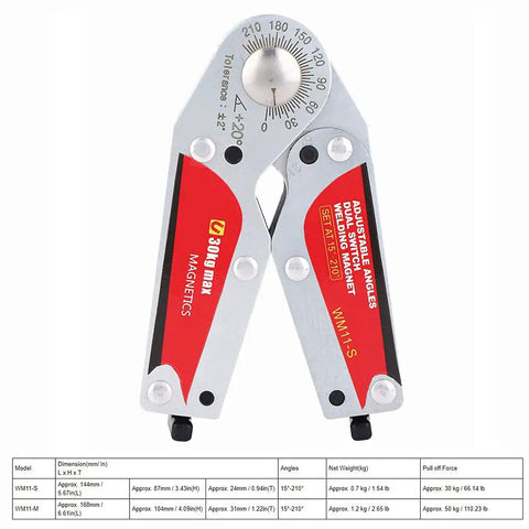 Pro Grade Adjustable Double Switch Welding Positioner with angle scale for metal fabrication and construction welding projects.