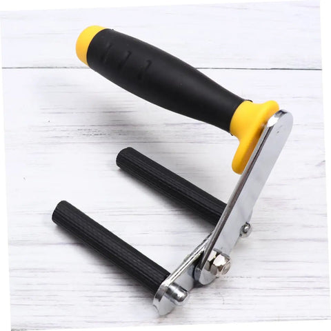 Heavy Duty Gypsum Board Lifter Tool For Ceramic Tile And Glass With Ergonomic Handle No Sweat Drywall Plywood Lifting Clamp close-up view