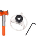 SENECESLI 35mm concealed hinge jig drill guide set with orange 3-flute bit, clear plastic guide and hex key