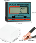 Digital Pro Grade Small Engine Tachometer With Clip For Chainsaws And Motors RPM Gauge with accessories and measurements