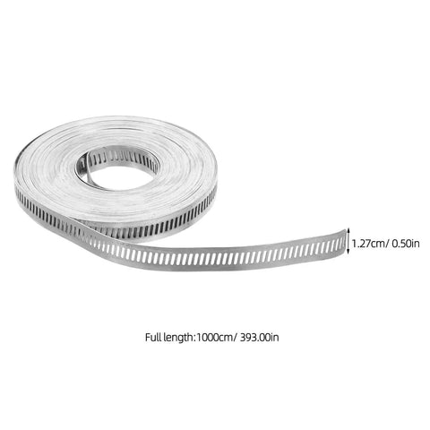 Grab This Awesome Stainless Steel Hose Clamp Roll Kit For 32.8 Feet Of Heavy Duty Repair Work! 1000cm roll, 1.27cm wide