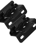 Two Pack Semi Concealed Cabinet Hinges Half Inch Self Closing Steel Black Hinges For Cabinet Doors And Gates With Auto Closing Mechanism Rugged RV Ready Marine Use