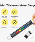 Person holding Paint Thickness Tester Meter Gauge For Cars, Magnetic Coating Tester No Batteries Needed, waterproof design