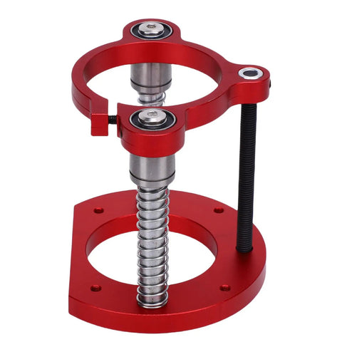 Router Lift Base With 70mm Lift Stroke And 2 Jaw Clamp Manual Operation For Router Table Insert Plate Easy Height Adjustment Lifting System With Manual Rod Fits 64 To 66 Mm Trimming Machines red aluminum alloy base with spring and clamp