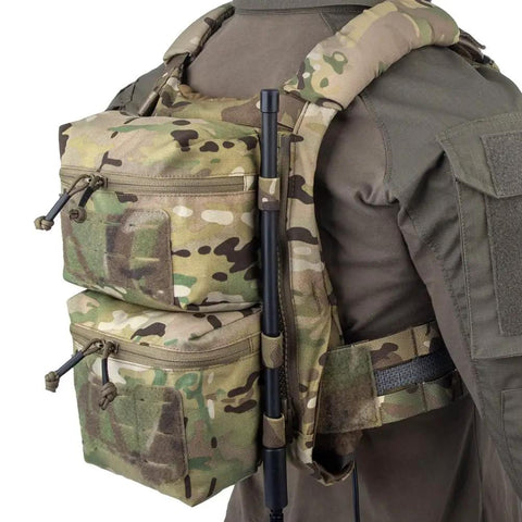 Tactical Zip On Back Panel Double Pouch Assault Modular Backpack for V5 Vest Made With 500D Nylon Lightweight Waterproof Gear Organizer
