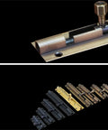 Rock Solid Sliding Bolt Door Latch With Slick Auto Return Action Premium Bronze 100Mm Pocket Door Catch showcasing bronze and black finishes for security.