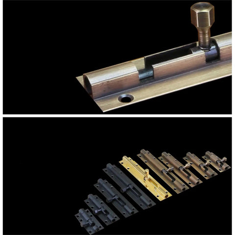 Rock Solid Sliding Bolt Door Latch With Slick Auto Return Action Premium Bronze 100Mm Pocket Door Catch showcasing bronze and black finishes for security.