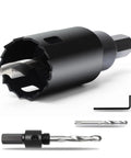Heavy Duty 5/8 Inch 16mm M42 Bi-Metal Hole Saw Set With Hex Shank Arbor, center bits, and Allen wrench, black.