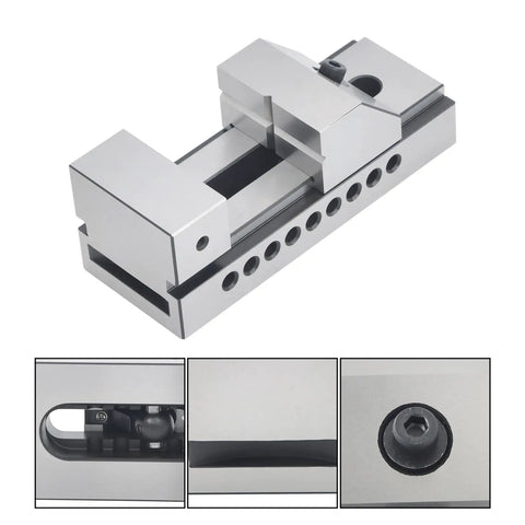 3 X 7 Inch Screwless Vise For Toolmakers, Precision Grinding Insert Toolmaker Clamp, steel construction, rapid clamp jaws, detail view