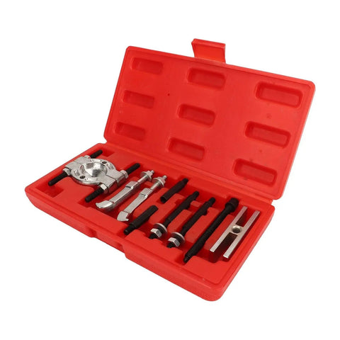 Heavy Duty 9 Piece Steel Separator Puller Tool Kit Universal Fit For Bearing Removal And Auto Repair Fits Front Rear Wheel Hubs Pinion Gears Axle Drive Shafts Perfect To Fix Bearings Without Breaking A Sweat On Your Rig Today, red case open