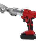 Garosa Cordless Electric Metal Shears With Chrome Steel Blade Led Lighting And 2 Speed Gear For Cutting Iron Sheets Steel Net Carpet And Paper Us Plug Heavy Duty Portable Power Tool side view with chrome steel blade and ergonomic grip.