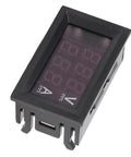 Dual LED Voltmeter Ammeter Panel Meter For Electronics Projects Up To 50A With Red And Blue Display No Brainer Readout angled view