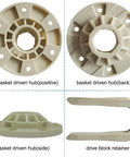 Ultra Durable Upgraded Washer Basket Driven Hub Kit W10528947 For Maytag Whirlpool Kenmore Washers Fits Mvwx655dw1 Mvwx655dw2 Wtw5000dw0 Wtw5000dw1 Wtw5000dw2 Wtw5000dw3 Mvwc565fw1 Includes Drive Block Retainer, beige plastic parts