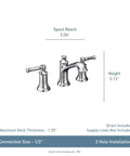 Dartmoor Chrome Traditional Two Handle Widespread Bathroom Sink Faucet Valve Required Fits 8 To 16 Inch Centers With Classic