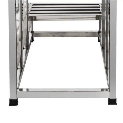 Heavy Duty Two Step Ladder With Wide Non Slip Pedal And Built In Storage Shelf Portable Aluminum Step Stool Built Like A Tank To Handle 550 Pounds Through Any Daily Grind Task