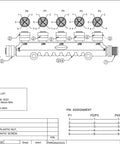 Technical diagram of the NMEA2000 5 Port Tee Connector Backbone Tee Splitter M12 5 Pin Male To Female for DeviceNet CAN Bus CANopen