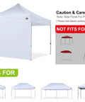 Sidewall For 10x10 Pop Up Canopy Tent, Waterproof 300D Polyester With PU Coating, Blocks Ninety Nine Percent UV Rays, 86x120 Inches, Fits Most Straight Leg 10x10 And 10x20 Canopies, White