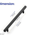 30 Pack 10 Inch Matte Black Cabinet Pulls Stainless Steel Kitchen Cupboard Handles Square Design 7 1/2 Inch Hole Center