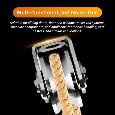 2 Pack V Groove Wheel Pulleys Measuring 1.89 Inch Made From Tough 201 Stainless Steel With Silent Double Bearings for smooth sliding door applications.