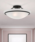 Newburgh 3 Light Ceiling Mount in Black Finish with Sleek Transitional Steel Design for Modern Living Spaces