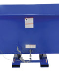 Solid Workhorse Steel Self Dumping Hopper For Forklift, 3 cubic yard, blue, for quick bulk debris moving operations.