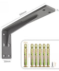 Heavy Duty Hidden L Brackets For Wood Walls Pair Of Floating Shelf Brackets Built Tough With A Hidden Design dimensions and screws
