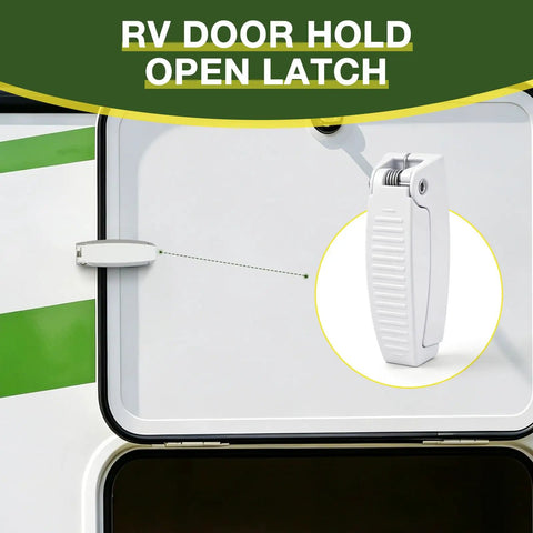 Five Piece RV Door Holder Kit For Campers And Trailers Keeps Luggage Compartment Doors Open And From Swinging Shut view